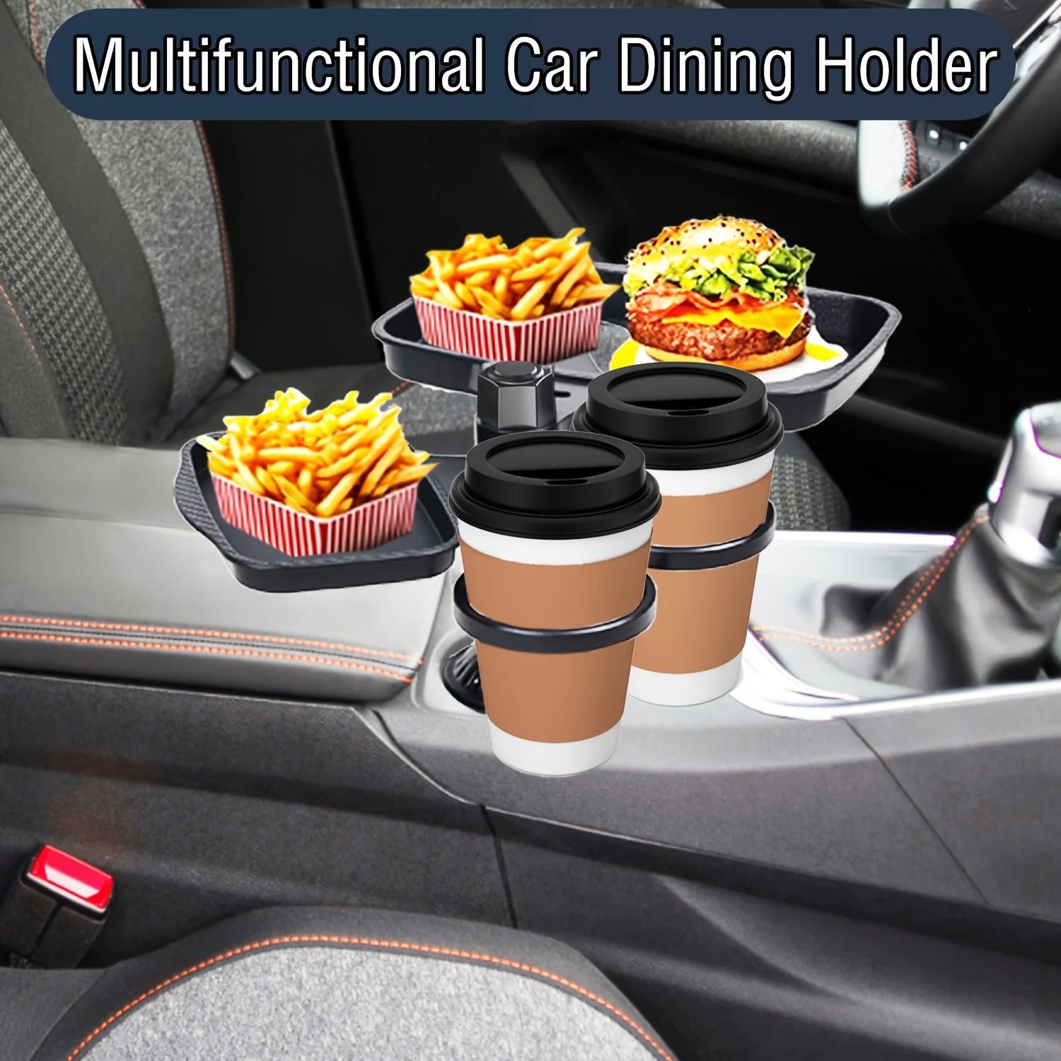 Car Cup Holder with Detachable Food Table