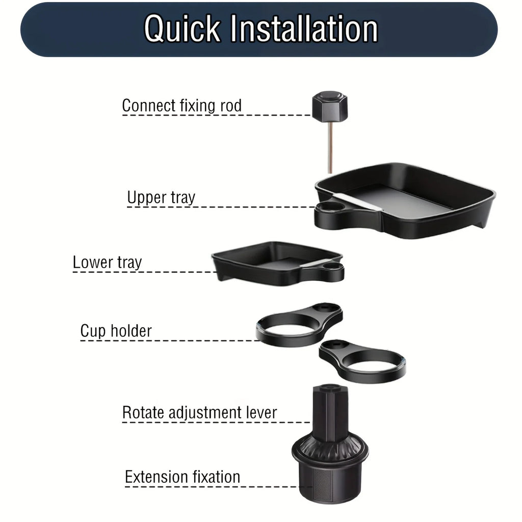 Car Cup Holder with Detachable Food Table