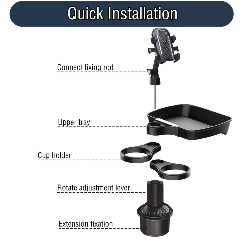Car Cup Holder with Detachable Food Table