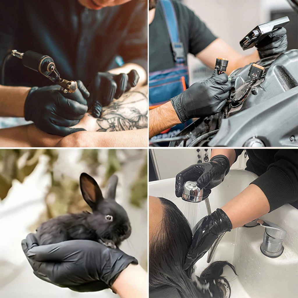 Black Vinyl Disposable Gloves