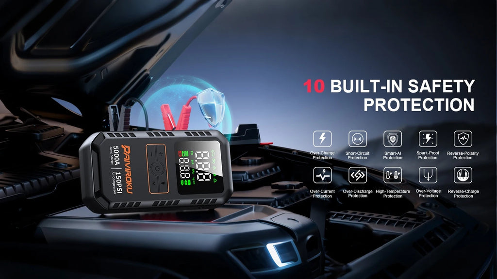 4 in 1 Car Jump Starter, Tyre Inflator & Powerbank