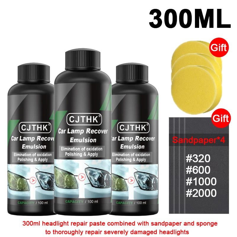 Car Headlight Restoration Polishing Kit