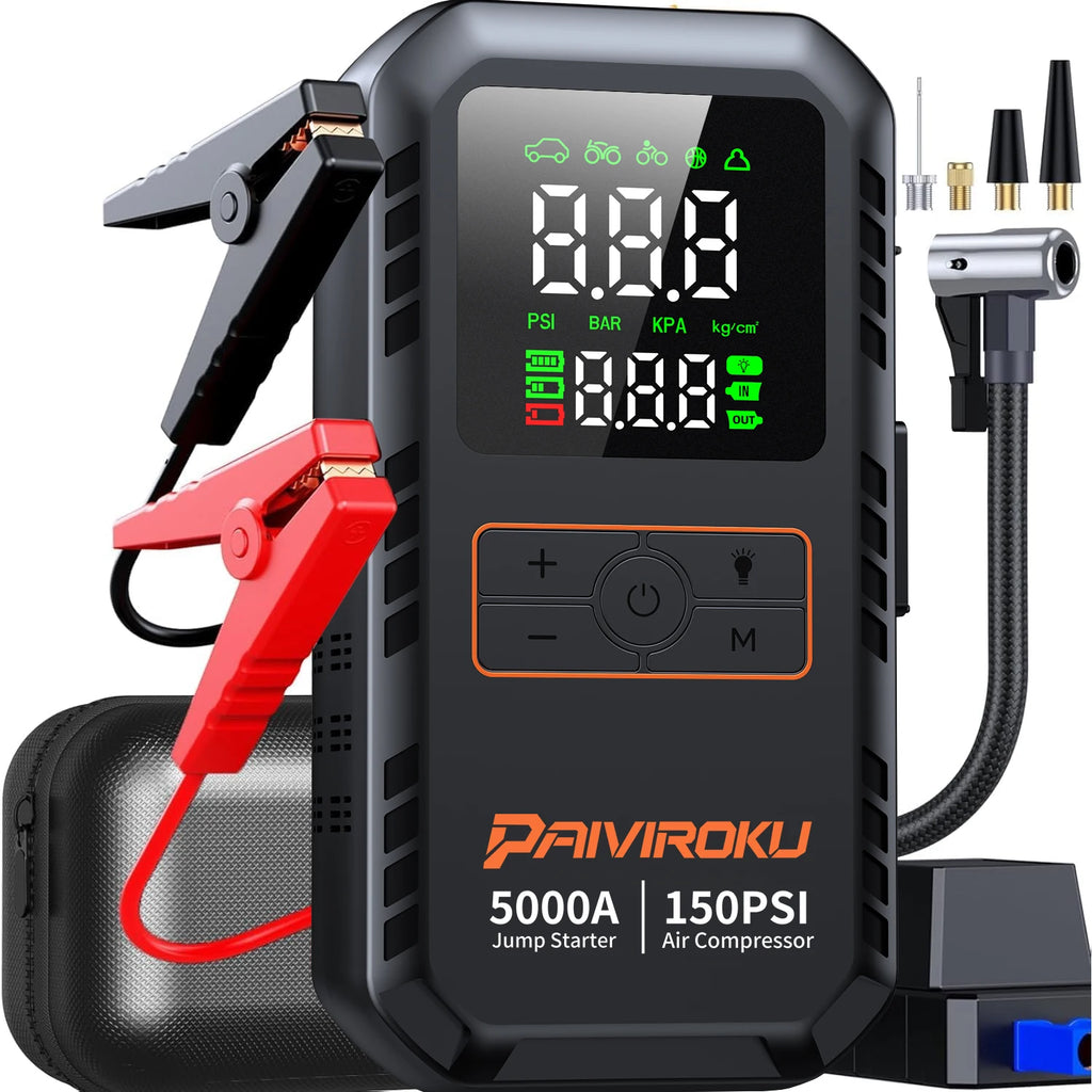 4 in 1 Car Jump Starter, Tyre Inflator & Powerbank